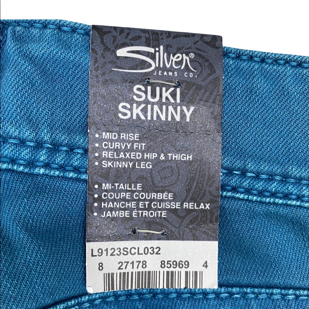 Silver Suki Skinny Jeans, Teal - Picture 7 of 15